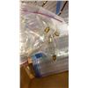 Image 9 : LIGHT FIXTURE WITH PENDENTS, TRAY OF STEMWARE