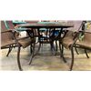 Image 2 : STONE TOP PATIO TABLE WITH 6 WICKER CHAIRS