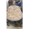 Image 3 : STONE TOP PATIO TABLE WITH 6 WICKER CHAIRS