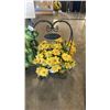 Image 2 : METAL PLANTER STAND WITH 3 ARTIFICIAL PLANTS
