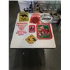 Image 1 : TRAY OF VARIOUS TIN SIGNS AND COCA COLA TRAYS
