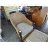 Image 2 : WOOD FRAMED WICKER CHAIR WITH OTTOMAN