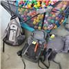 Image 2 : COLLAPSABLE PLAY PEN WITH BALLS 2 BACKPACKS AND BABY CARRIER