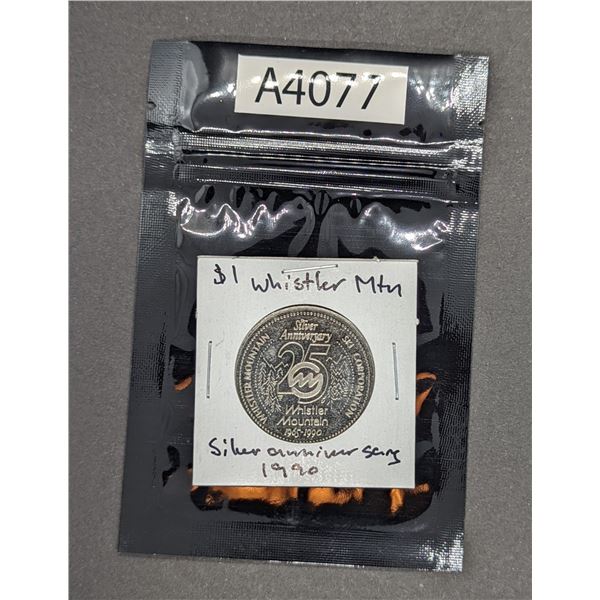 1990 Whistler Silver Anniversary Dollar (A4077)