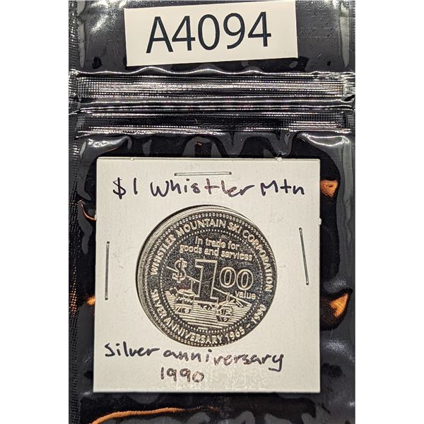 1$ Whistler Mountain Silver Anniversary 1990 (A4094)