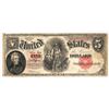 Image 1 : 1907 US Wood Chopper Red Seal Five Dollar Bill