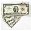 (5) 1953 US Red Seal Two Dollar Bills UNC