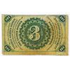 Image 2 : 1863 US 3c Fractional Currency Note CLOSELY UNC