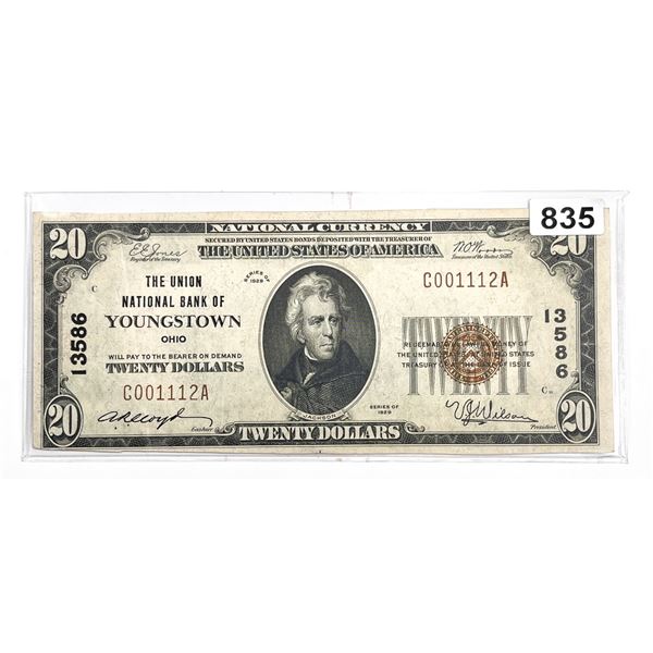 1929 $20 Youngstown, OH National Bank Note