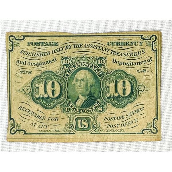 1862 10c Fractional Currency CIRCULATED