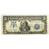 Image 1 : 1899 $5 Indian Silver Certificate RARE CLOSELY UNC