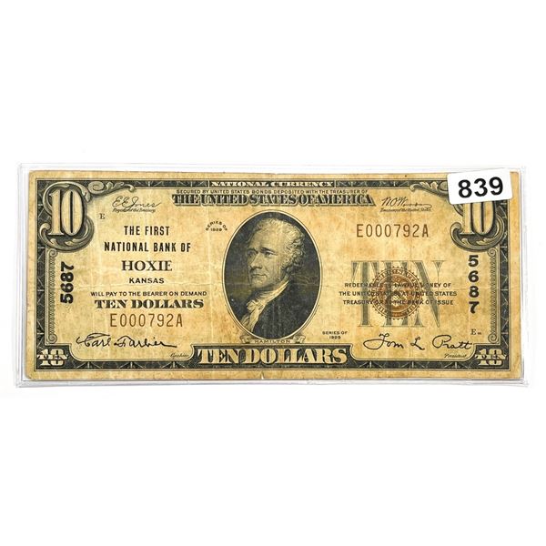 1929 $10 Hoxie, KA National Bank Note