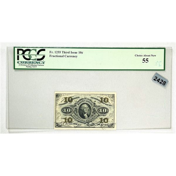 1863 10c 3rd Issue Fractional Currency PCGS-55