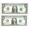 Image 1 : 2001 & 2006 $1*Star Note Federal Reserve Notes UNC
