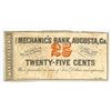 Image 1 : 1863 25c  Augusta, GA Fractional Currency Note