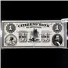 1800's $1 DOLLAR, CITIZEN'S BANK OF LOUISIANA