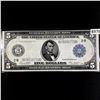 Image 1 : 1914 LG $5 Dollar Federal Reserve Note CLOSELY UNC