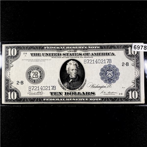 1914 $10 Dollar Federal Reserve Note CLOSELY UNC