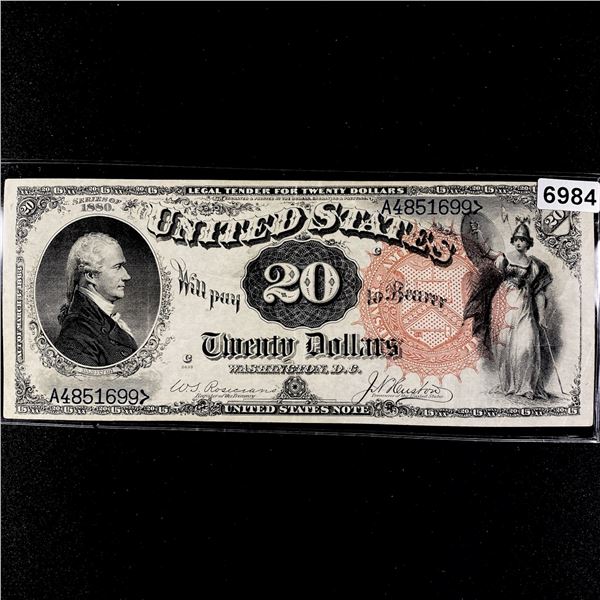 1880 Series LG $20 Dollar Legal Tender CLOSELY UNC