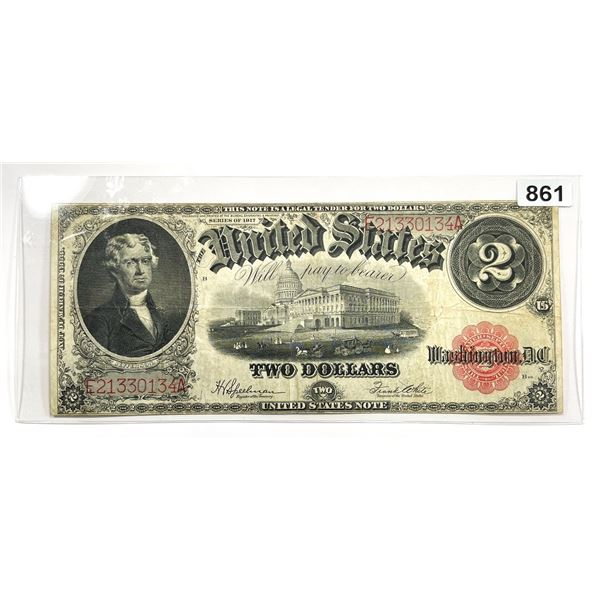 1917 Series LG $2 Legal Tender Note - CLOSELY UNC