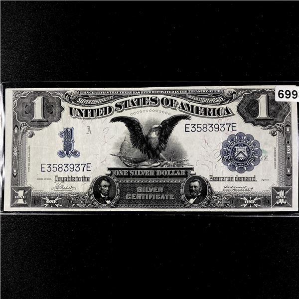 1899 LG $1 Black Eagle Silver Certificate NEAR UNC