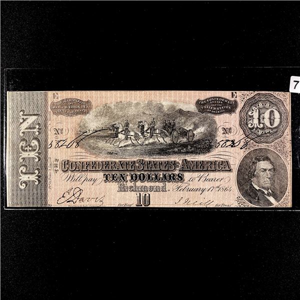 1864 Series $10 Dollar Confederate States Note
