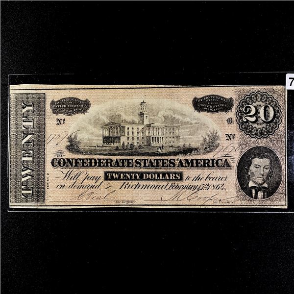 1864 Series $10 Dollar Confederate States Note