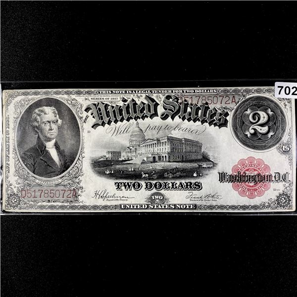 1917 Series $2 Dollar Legal Tender CLOSELY UNC