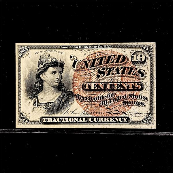 1863 Series 10c Fractional Currency UNC