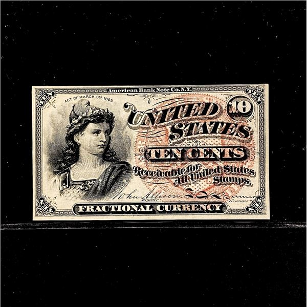 1863 Series 10c Fractional Currency UNC