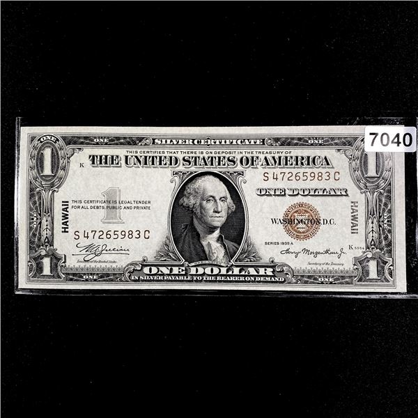1935 A Hawaii WWII $1 Dollar Silver Certificate