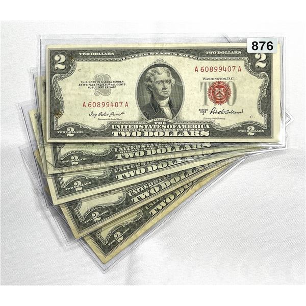 (5)1953-63 $2 Legal Tender Notes -