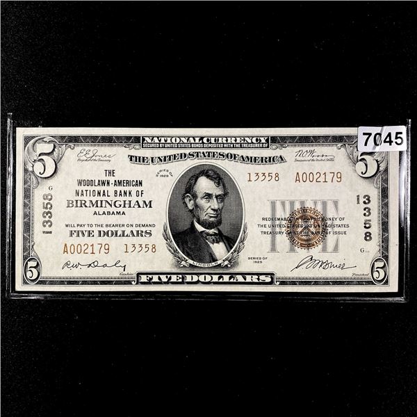 1929 $5 Dollar Birmingham, AL National Bank Note