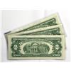 Image 2 : (3) 1963 Consecutive $2 Red Seal Notes UNC-