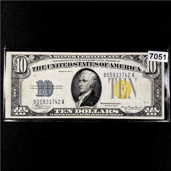1934 WWII N. Africa $10 Silver Certificate UNC