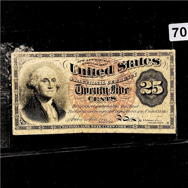 1863 Series 25c Fractional Currency CLOSELY UNC