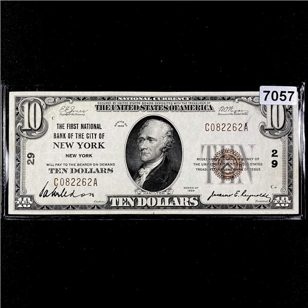 1929 $10 Dollar New York NY National Bank Note