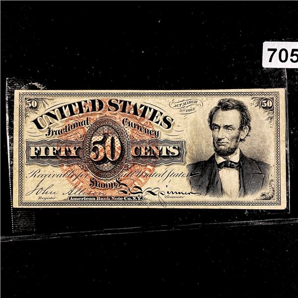 1863 Series 50c Fractional Currency CLOSELY UNC