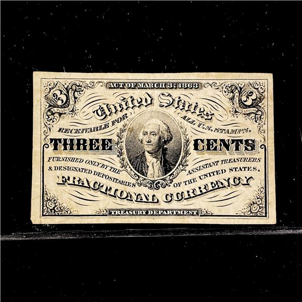 1863 Series 3c Fractional Currency CLOSELY UNC