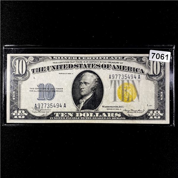 1934 WWII N. Africa $10 Silver Certificate UNC