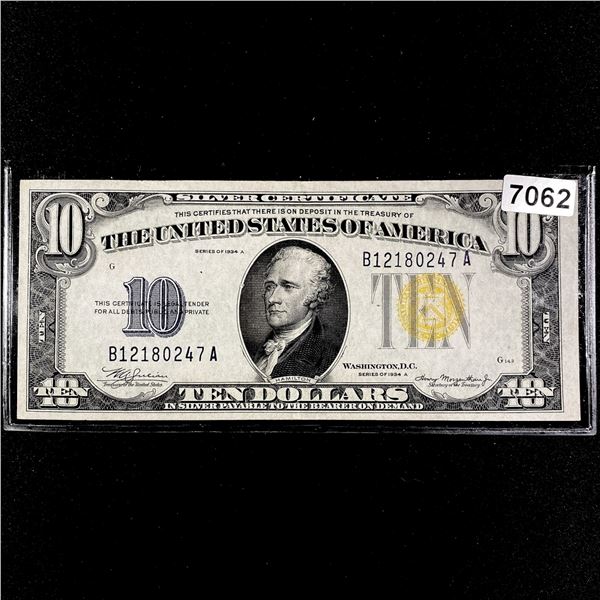 1934 WWII N. Africa $10 Silver Cert CLOSELY UNC