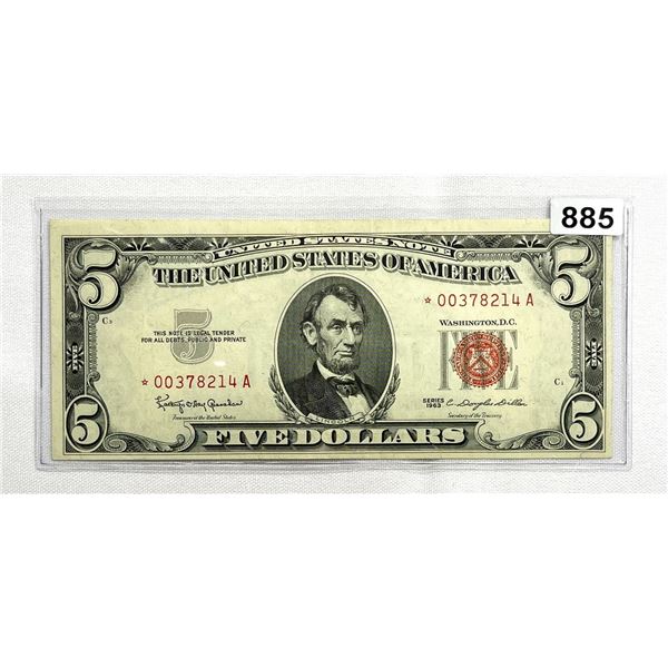 1963 $5 *Star Note Legal Tender Note - UNC