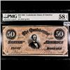 1864 $50 Dollar Confederate States Note PMG-58AU