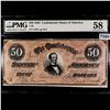 1864 $50 Dollar Confederate States Note PMG-58AU