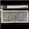 Image 2 : 1864 $50 Dollar Confederate States Note PMG-58AU