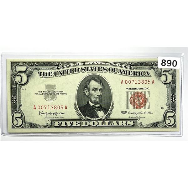 1963 $5 Legal Tender Note - UNCIRCULATED