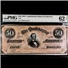 1864 $50 Dollar Confederate States Note PMG-62UNC