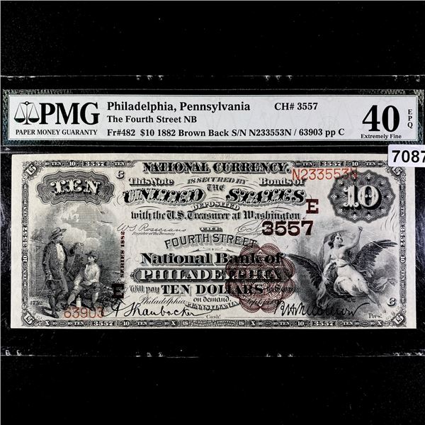 1882 $10 PHILADELPHIA, PA National Bank Note PMG40