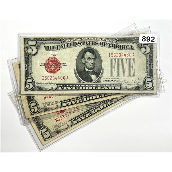 (3) $5 Legal Tender Notes -