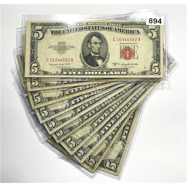 (10) $5 Legal Tender Notes -